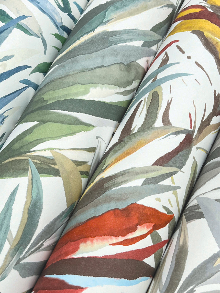 Swaying Palms Green & Blue Wallpaper (60 SqFt)