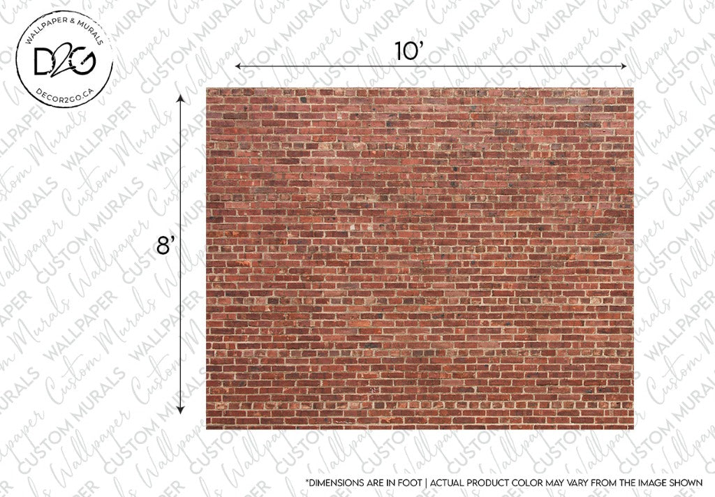 Red Brick Wallpaper Mural perfect t create an urban style in any room in the house 8x10