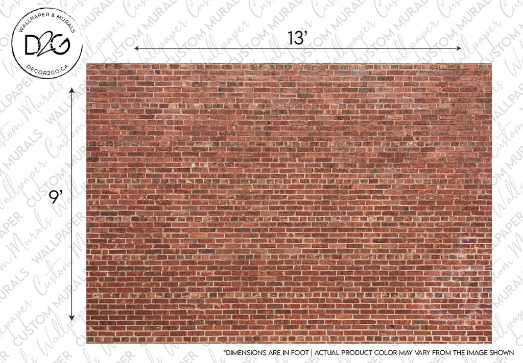 Red Brick Wallpaper Mural perfect t create an urban style in any room in the house 9x13