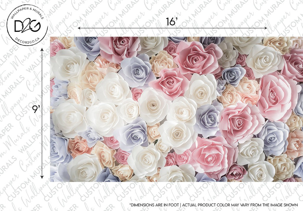 Rose Bloom Wallpaper Mural in the bedroom perfect to create cozy atmosphere 9x16