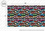 Sentence with replaced product:
Colorful pattern featuring multiple rows of Decor2Go Wallpaper Mural in various orientations, with colors like pink, green, blue, and orange on a white background.