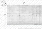 A black and white image displaying a Decor2Go Wallpaper Mural light concrete wall wallpaper mural with measurements, 16 inches by 9 inches, marked on two sides for reference.