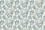 Forest animals and plants seamless pattern. Hare, hedgehog, squirrel, berries strawberry, flowers lavender and chamomile