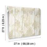 Aspen Grove Sand Wallpaper by York Wallcoverings features a beige leafy pattern. Each roll covers 60 sq ft and measures 27 ft long by 27 in wide.