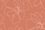 Blossom Flower Lines Wallpaper Mural flowers in pink color