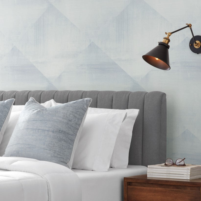 Modern design bedroom furniture and diamond print wallpaper