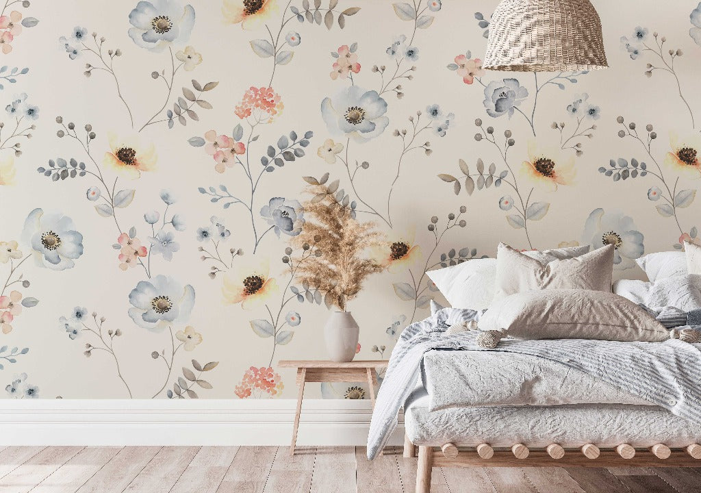 Butterscotch Garden Wallpaper Mural for aesthetic bedrooms