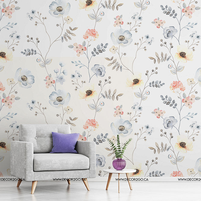 Living Room - Butterscotch Garden Wallpaper Mural for living room