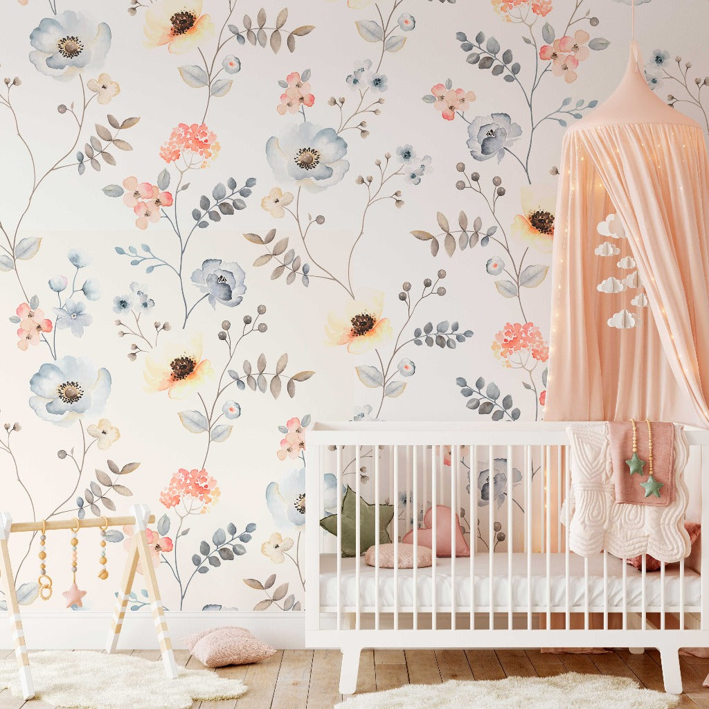 Butterscotch Garden Wallpaper Mural for baby's cute room