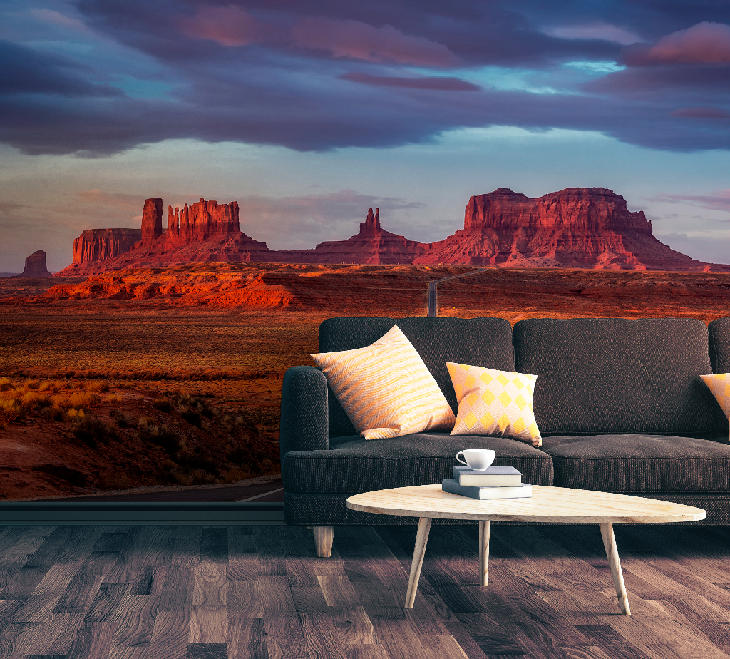Canyon Drive Wallpaper Mural in a living room