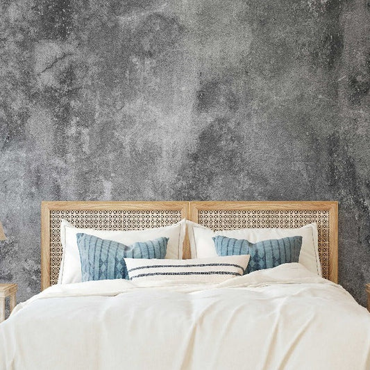 Dark Concrete Wallpaper Mural in bedroom