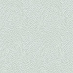 The Dew Drop Sea Mist Wallpaper by York Wallcoverings features a light gray background with repeating short, thin teal dashes in wavy vertical lines, creating a subtle textured look. Covers 60 SqFt.
