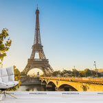 Eiffel Tower Wallpaper Mural in a living room 