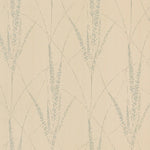 The Graceful Willow Putty Wallpaper by York Wallcoverings (60 SqFt) features a cream base with light blue, abstract plant motifs and gentle curves, delivering a delicate, minimalist look reminiscent of organic damask patterns.