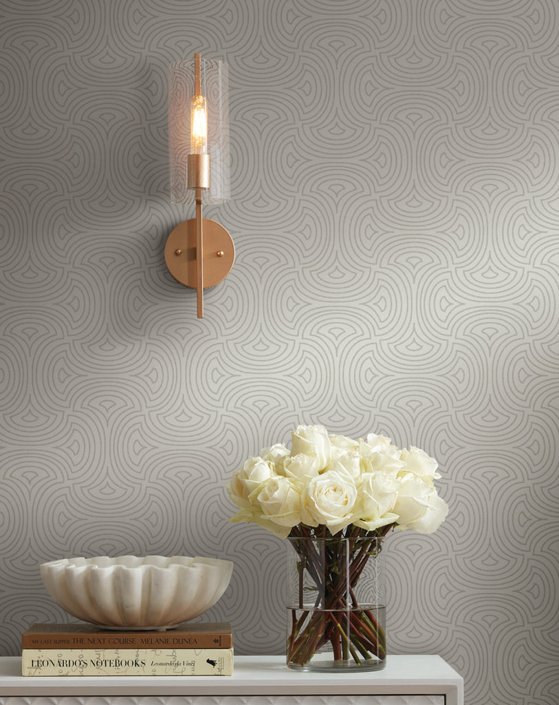 Boho home decoration with wave texture wallpaper