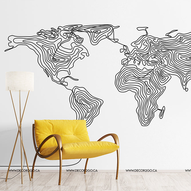 Interconnected World Wallpaper Mural in livingroom abstract painting in black
