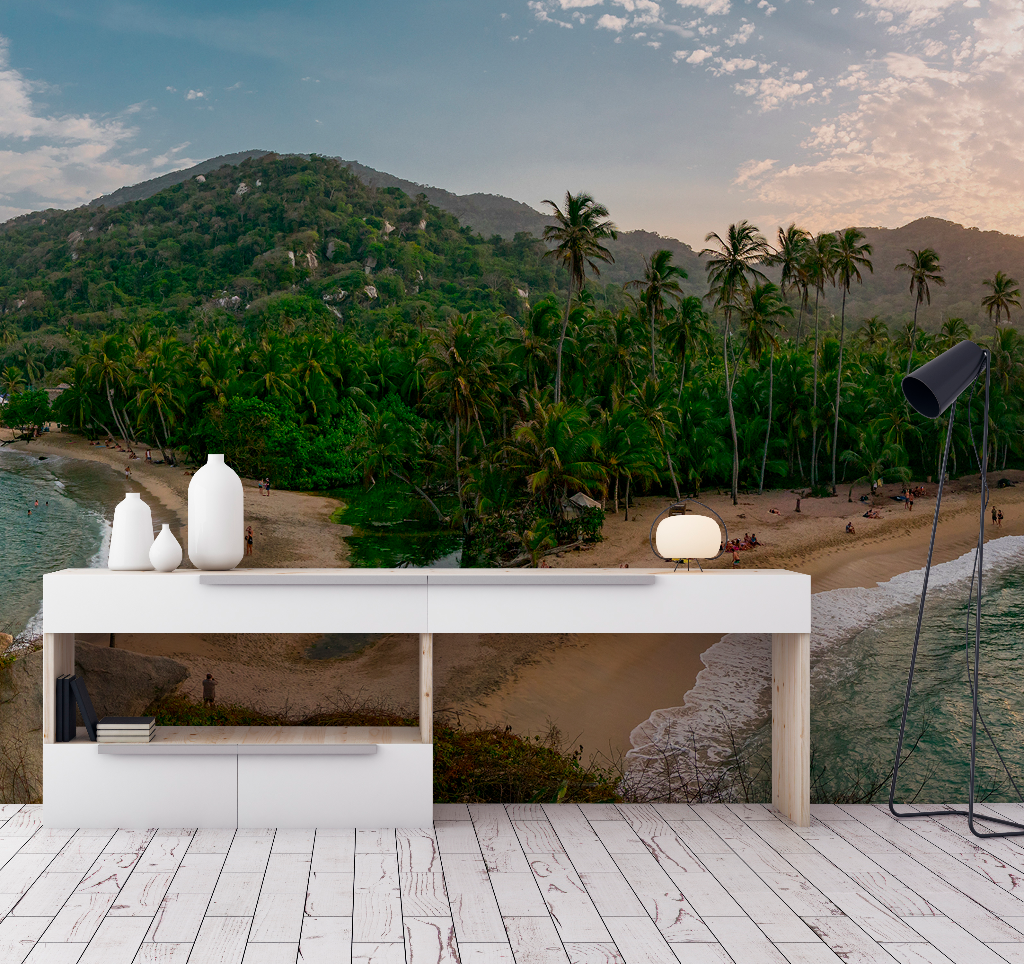 Island Getaway Wallpaper Mural in the livingroom landscape of the nature