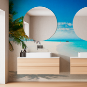 Bathroom - Island in the Sun Wallpaper Mural in a bathroom