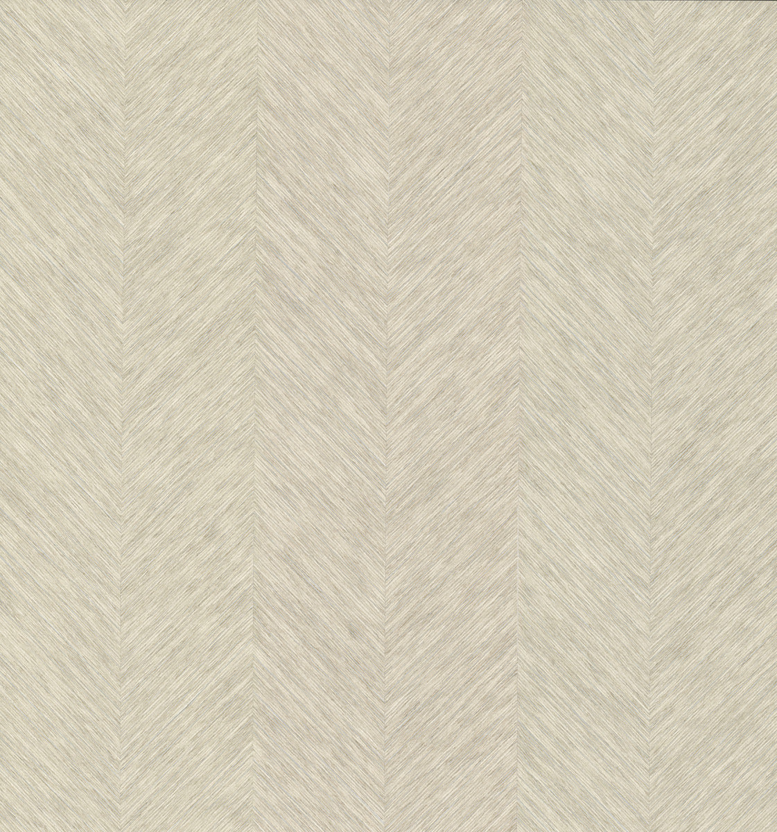 A seamless pattern of Metallic Chevron Wallpaper Cream fabric from Decor2Go Winnipeg in a light beige color, displaying a detailed, symmetric chevron design that provides a tactile appearance.
