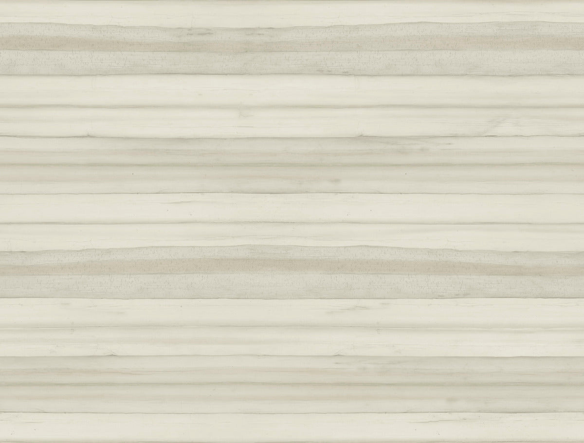 A seamless pattern featuring horizontal stripes in varying shades of light beige and off-white. The design has a subtle, textured appearance, resembling layers of natural stone or wood grain. The overall look is minimalist and neutral, perfect for York Wallcoverings Pandora Leaf Oak Wallpaper Brown (60 Sq.Ft.) with easy installation and removal.