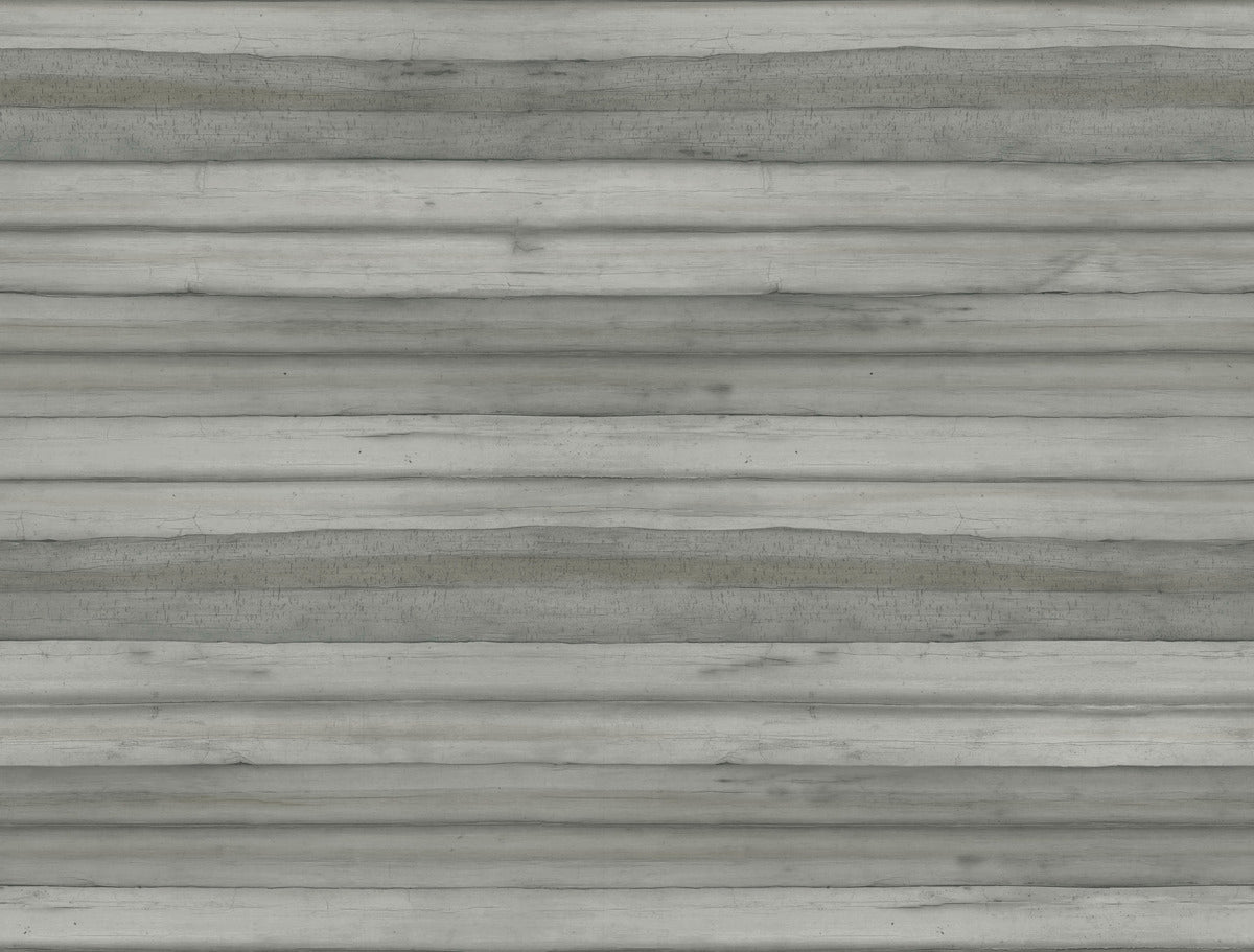 A seamless wooden texture with horizontal planks in varying shades of gray and light brown. The wood looks slightly aged, with visible grains and subtle imperfections adding character to the surface, making it perfect for easy installation and removal of York Wallcoverings Pandora Leaf Oak Wallpaper Brown (60 Sq.Ft.).