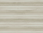 A seamless pattern featuring horizontal stripes in varying shades of gray and off-white. The texture resembles wood grain, creating an abstract and natural look reminiscent of tropical foliage with Pandora Leaf Cotton Wallpaper White/Off White (60 Sq.Ft.) by York Wallcoverings.