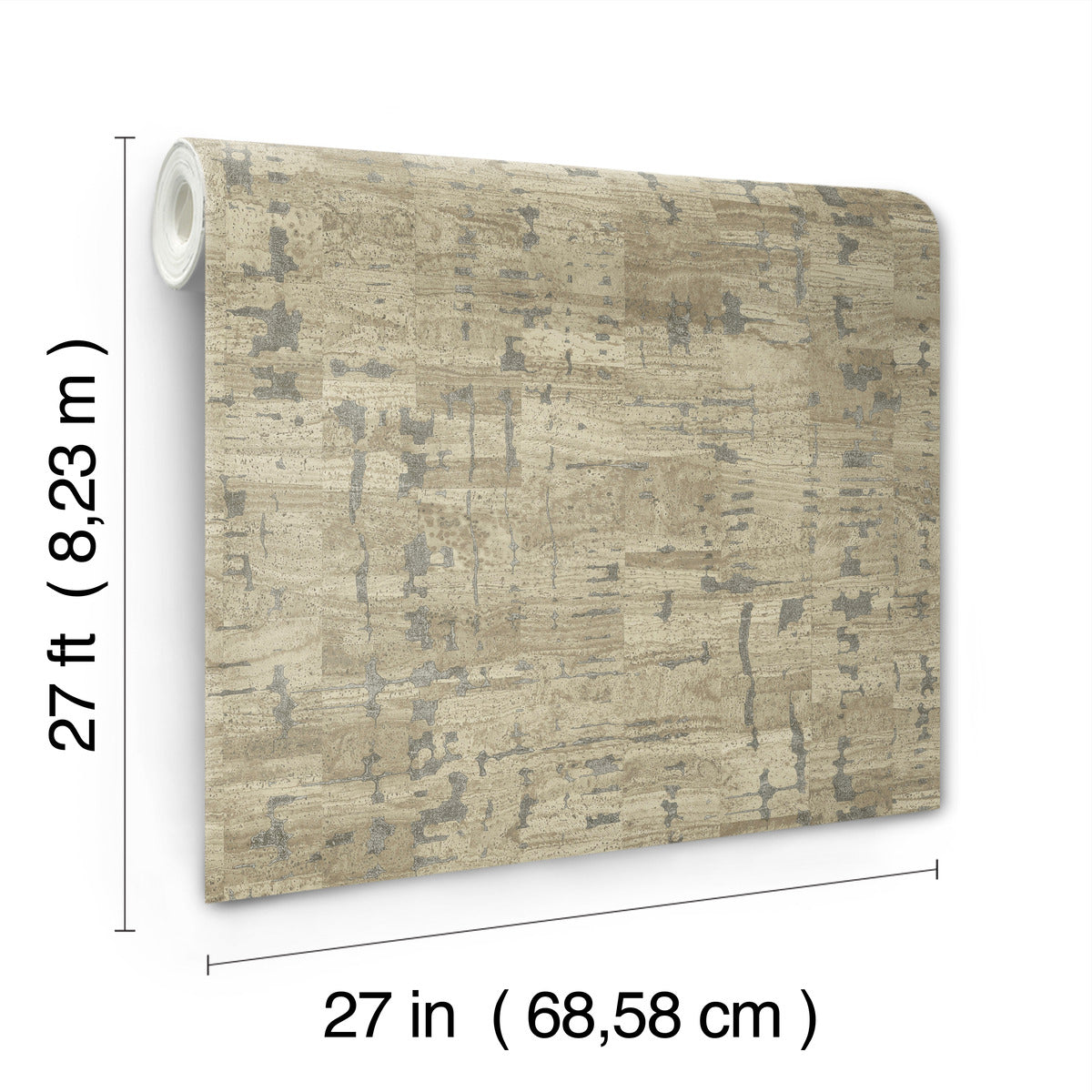 Pop The Cork Taupe Wallpaper (60 SqFt)