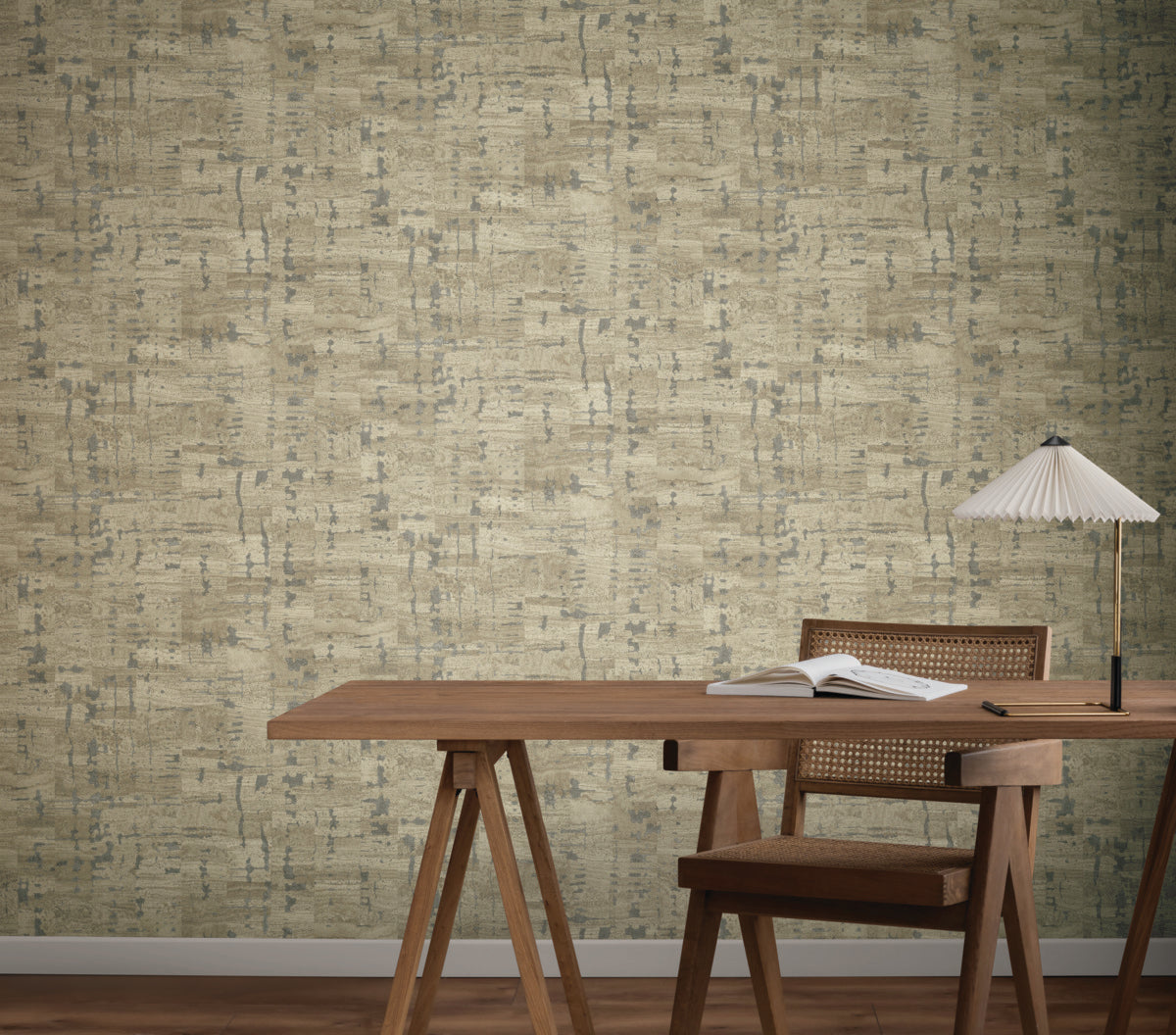 Pop The Cork Taupe Wallpaper (60 SqFt)