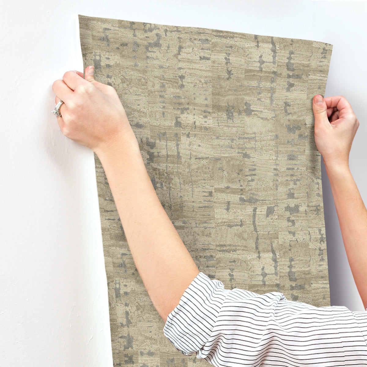 Pop The Cork Taupe Wallpaper (60 SqFt)