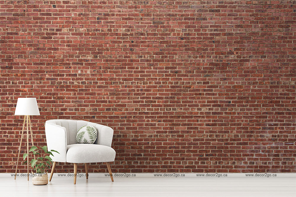 Red Brick Wallpaper Mural in the urban living room