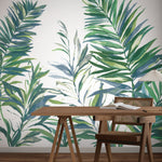 Swaying Palms Green & Blue Mural (4 Panels)