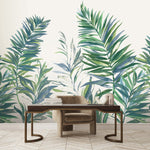 Swaying Palms Green & Blue Mural (4 Panels)