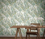 Swaying Palms Olive & Aegean Wallpaper (60 SqFt)