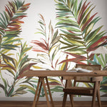 Swaying Palms Rouge & Mink Mural (4 Panels)
