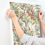 Swaying Palms Rouge & Mink Wallpaper (60 SqFt)