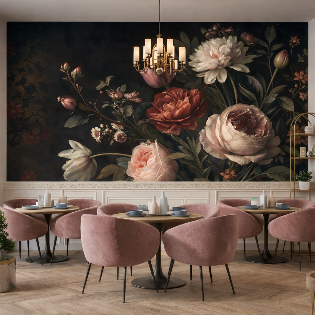 Velvet Blooms Wallpaper Mural