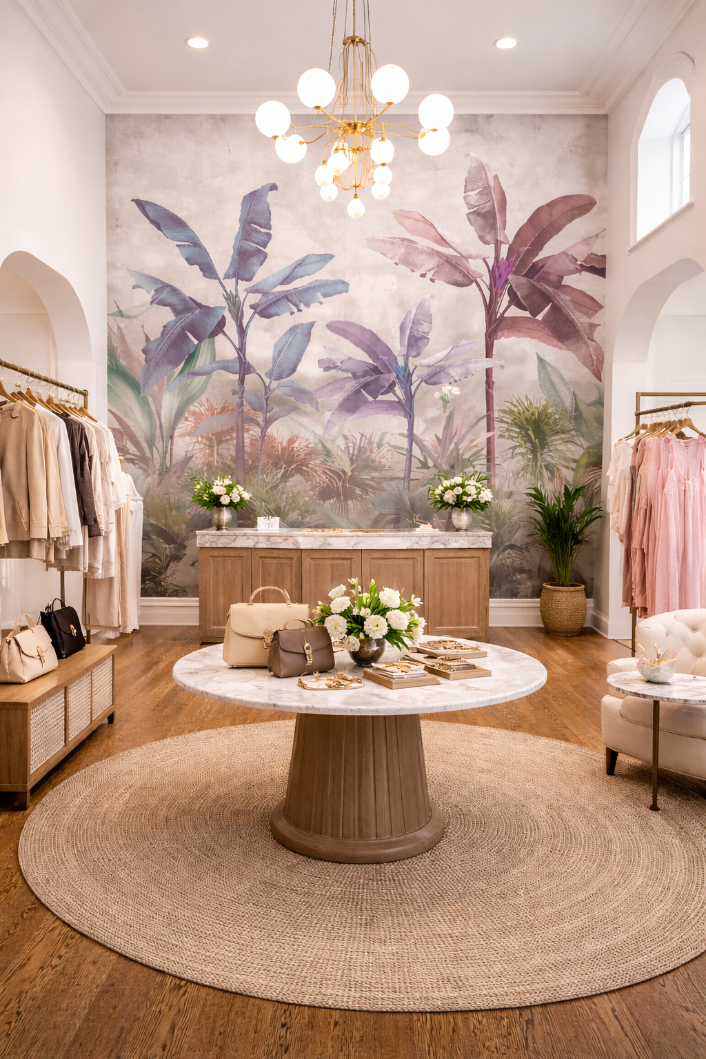 Vintage Pastel Palms Wallpaper Mural