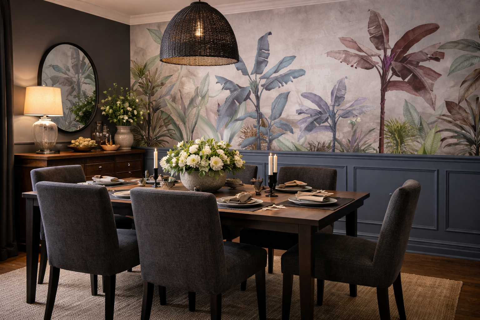 Vintage Pastel Palms Wallpaper Mural