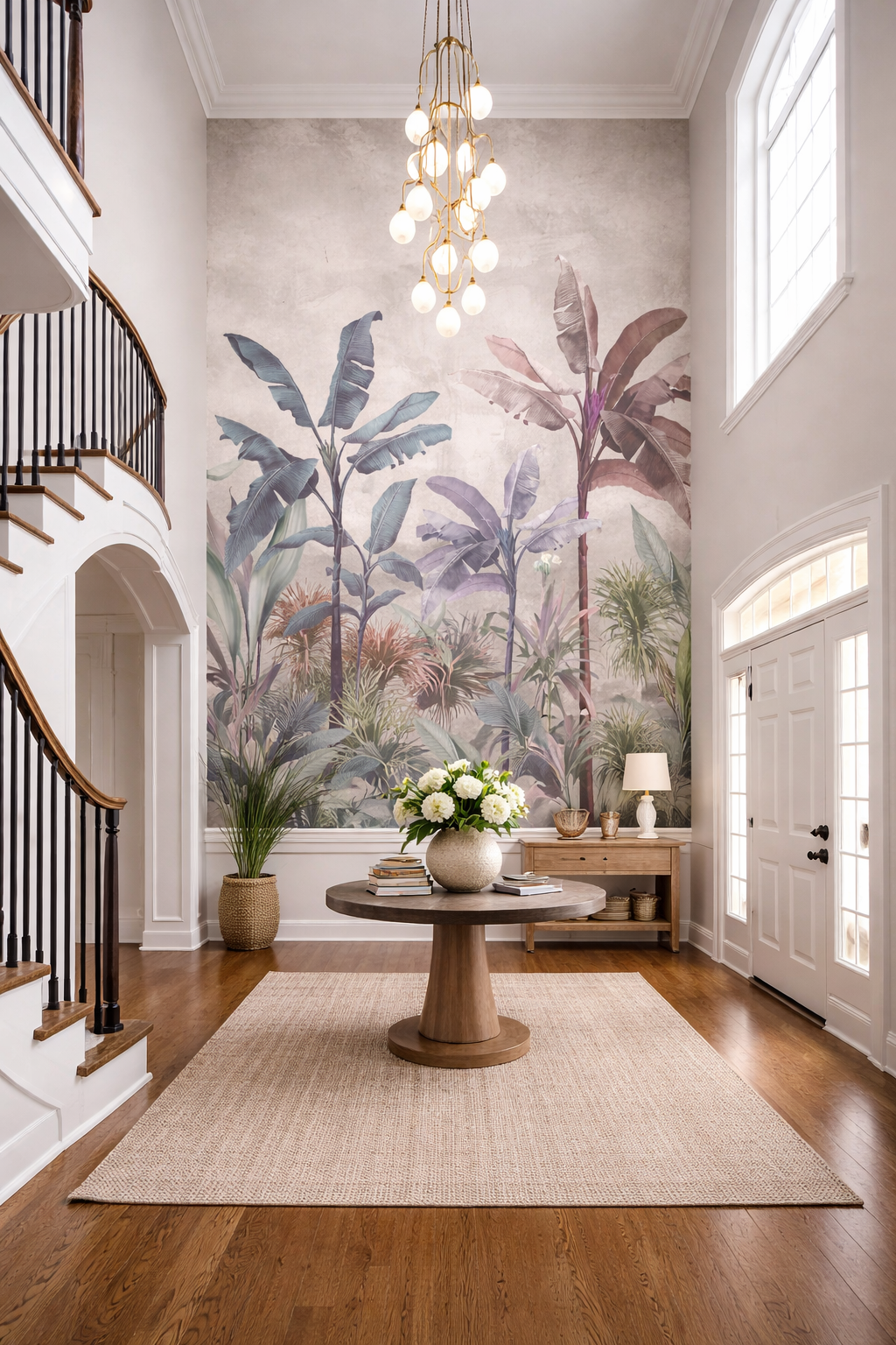 Vintage Pastel Palms Wallpaper Mural