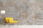 Yellow chair Victorian era wallpaper 