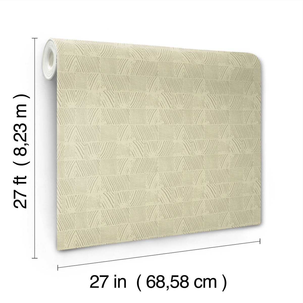 Woodcut Beige Wallpaper (60 SqFt)