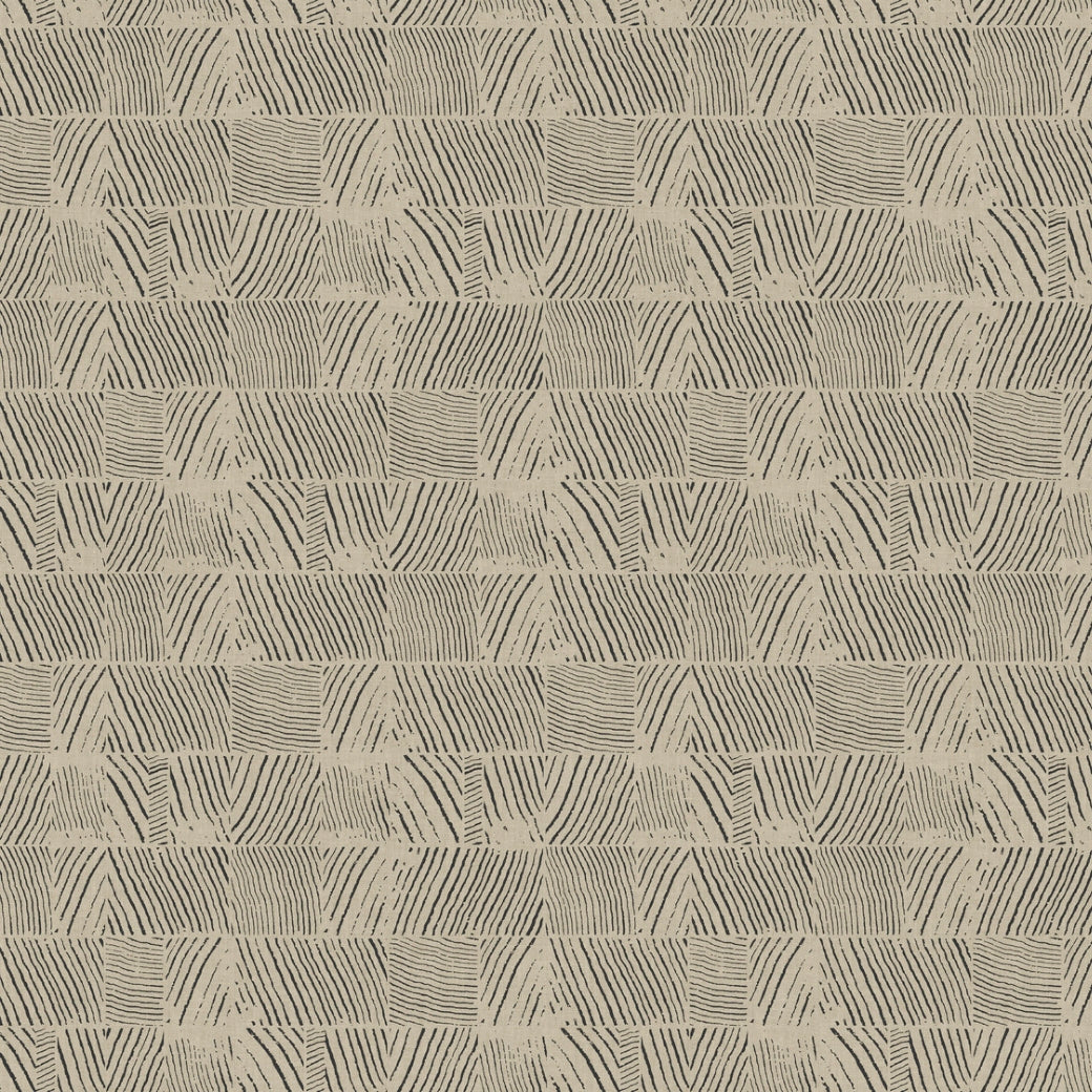 Woodcut Black & Linen Wallpaper (60 SqFt)