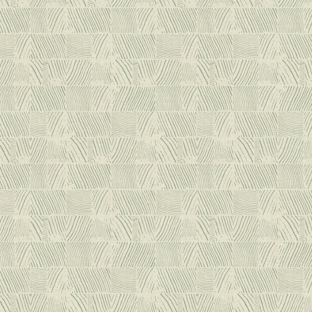 Woodcut Green & Stone Wallpaper (60 SqFt)