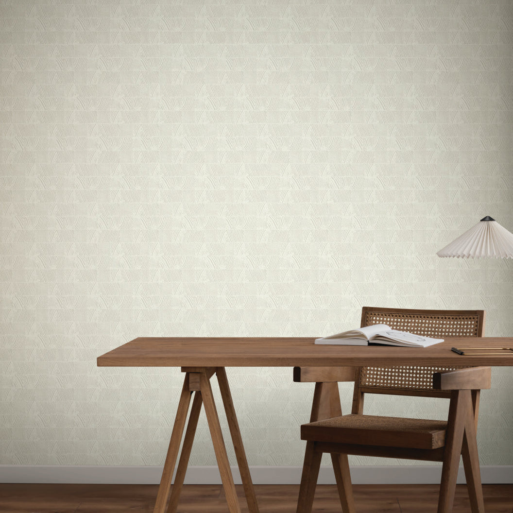 Woodcut Grey & White Wallpaper (60 SqFt)