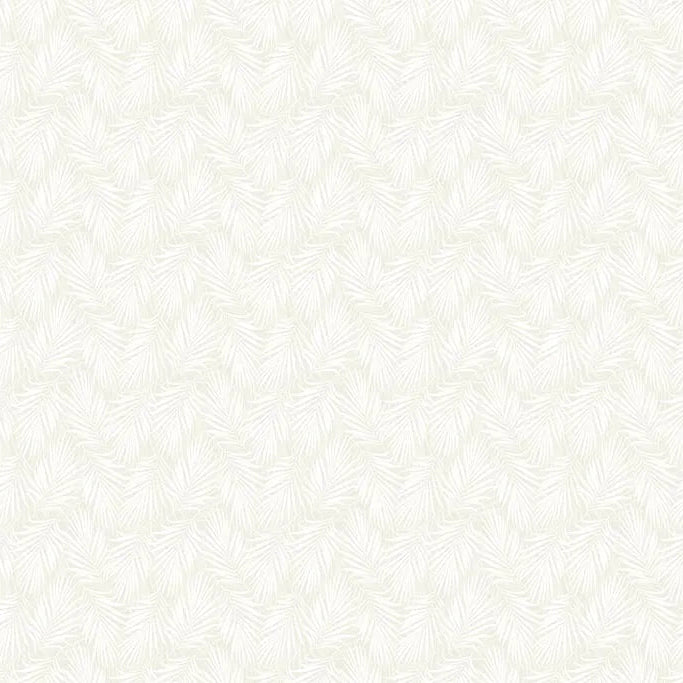 Winter white leaves wallpaper mural artwork with delicate tonal leaf outlines