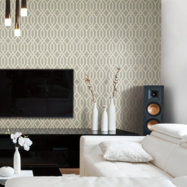 Living room Ashford Geometrics Garden Pergola Wallpaper 