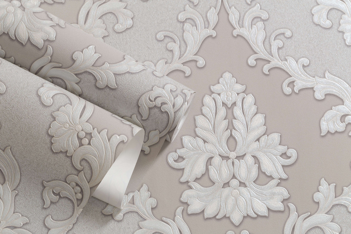 ornament, wallpaper, silver, cream, decoration,classic, luxury, wallpaper, wall, dining room, beige,  