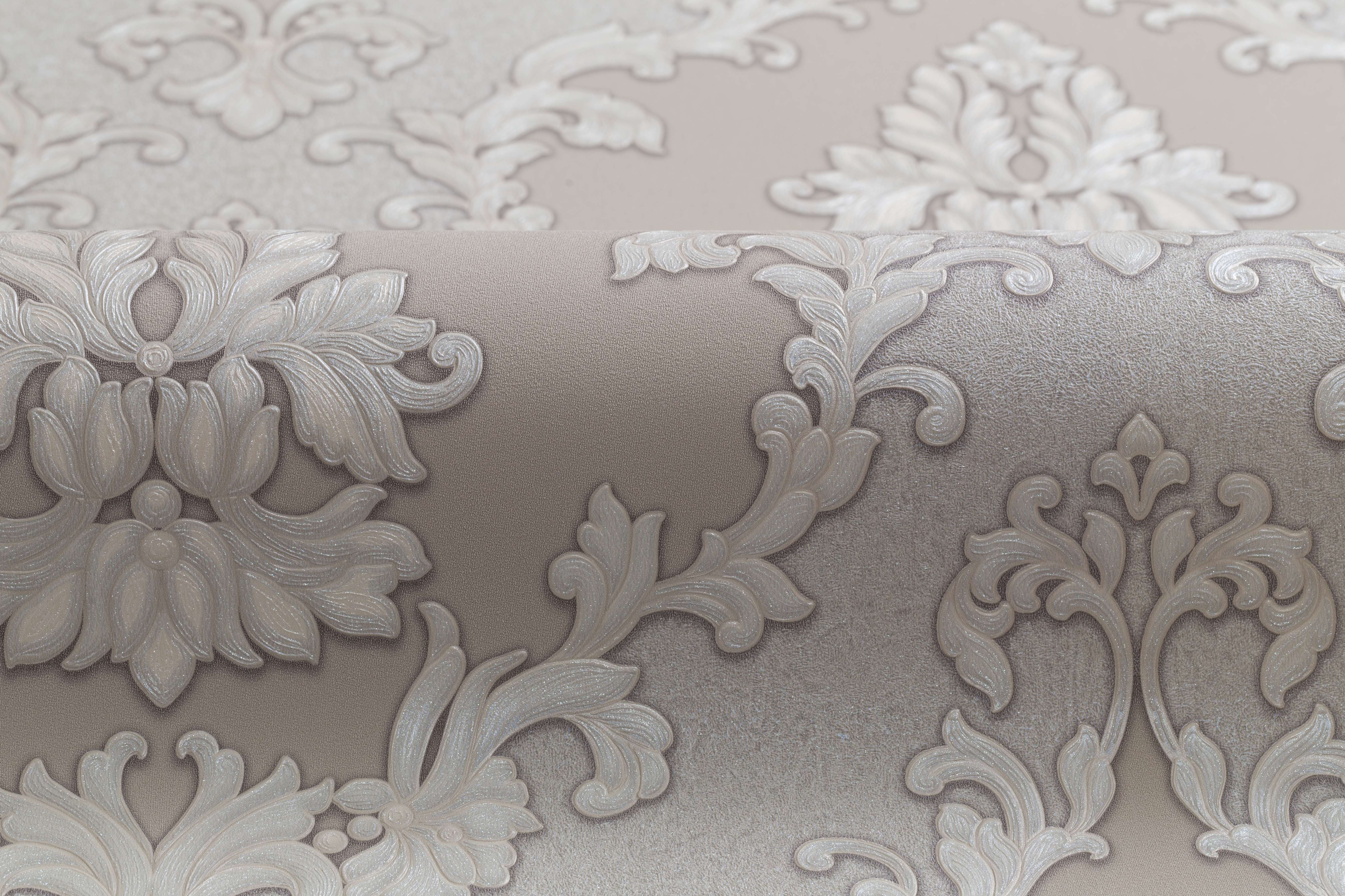 Dining Room - ornament, wallpaper, silver, cream, decoration,classic, luxury, wallpaper, wall, , beige